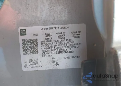 2024 Buick Envista Sport Touring Fwd from USA, damaged, VIN KL47LBE28RB061409